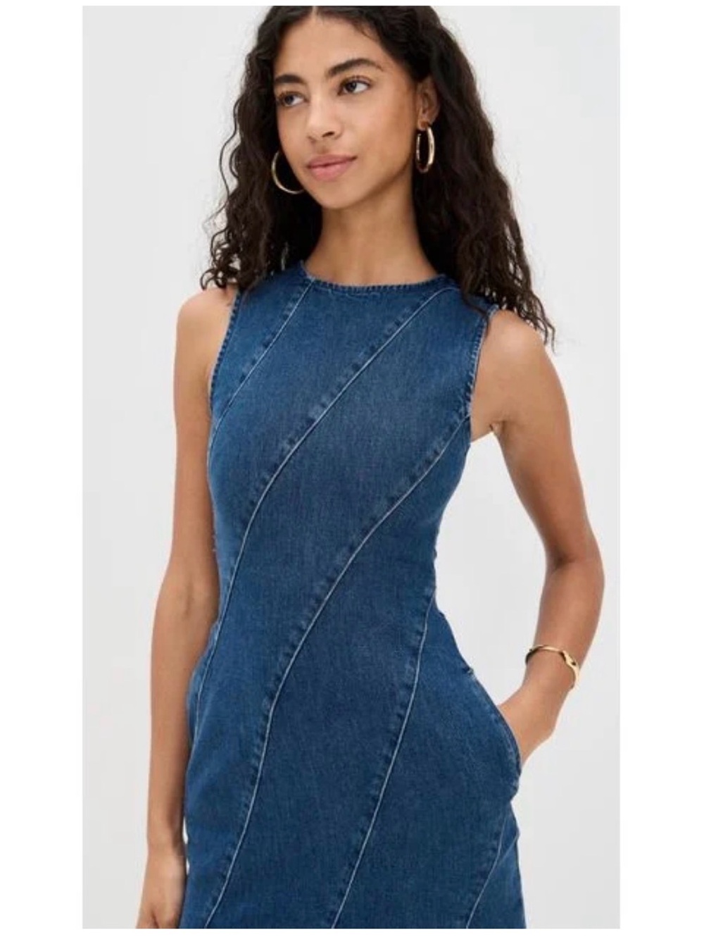 Women's Blue Raven Denim Midi Dress - Picture 5 of 7